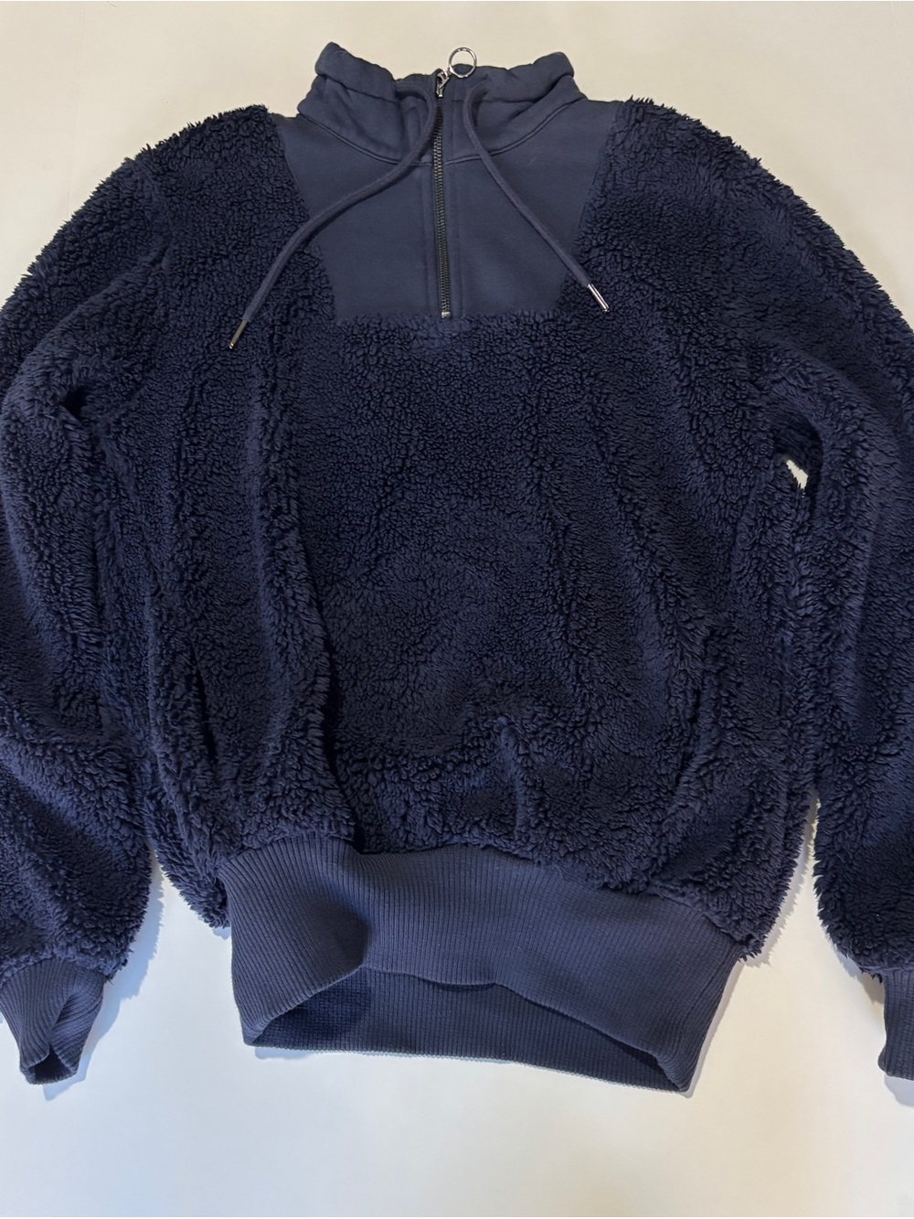 Sweaty Betty Sherpa Half Zip Sweater Navy Blue Pullover - Extra Small